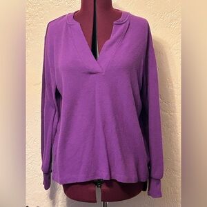 LOFT Women's V-Neck Sweater in Rich Purple